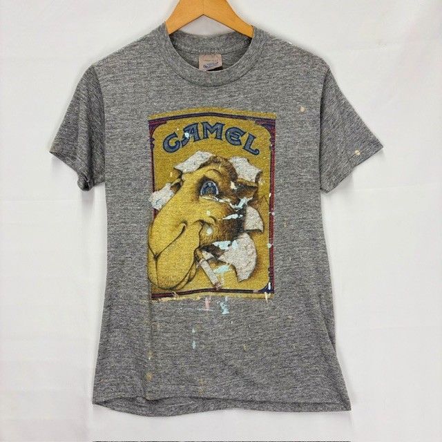 80s Joe Camel Cigarettes paint stains グラフィックTシャツ サイズⅬ MADE IN USA 08052810 871