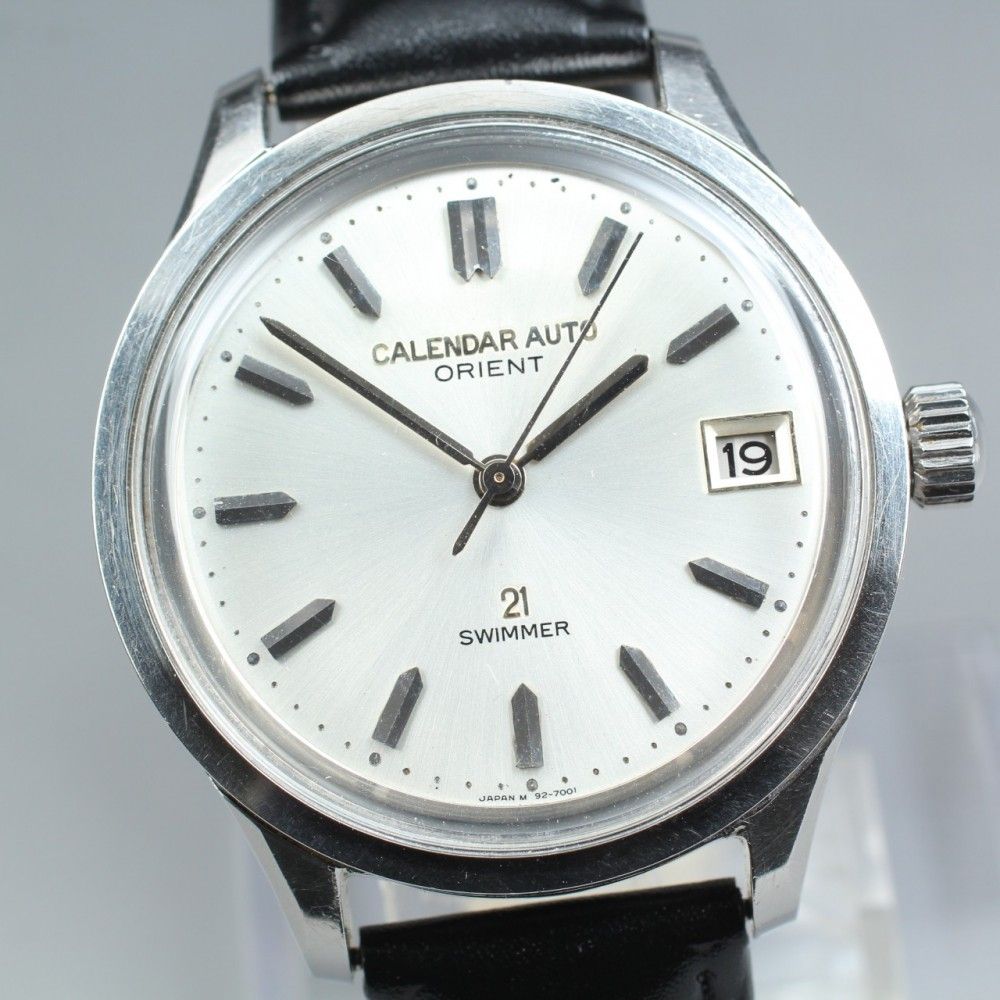【稼働品】ORIENT Calendar Auto Swimmer F19770 レア シャーク 自動巻き メンズ (1960年代) #14060