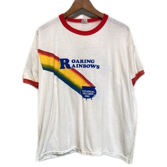 【中古】　RUSSELL ATHLETIC　リンガーT　70s-80s vintage　80年代　OLD　Tシャツ　半袖　カットソー　トップス　クルーネック　プリント　古着　/7309