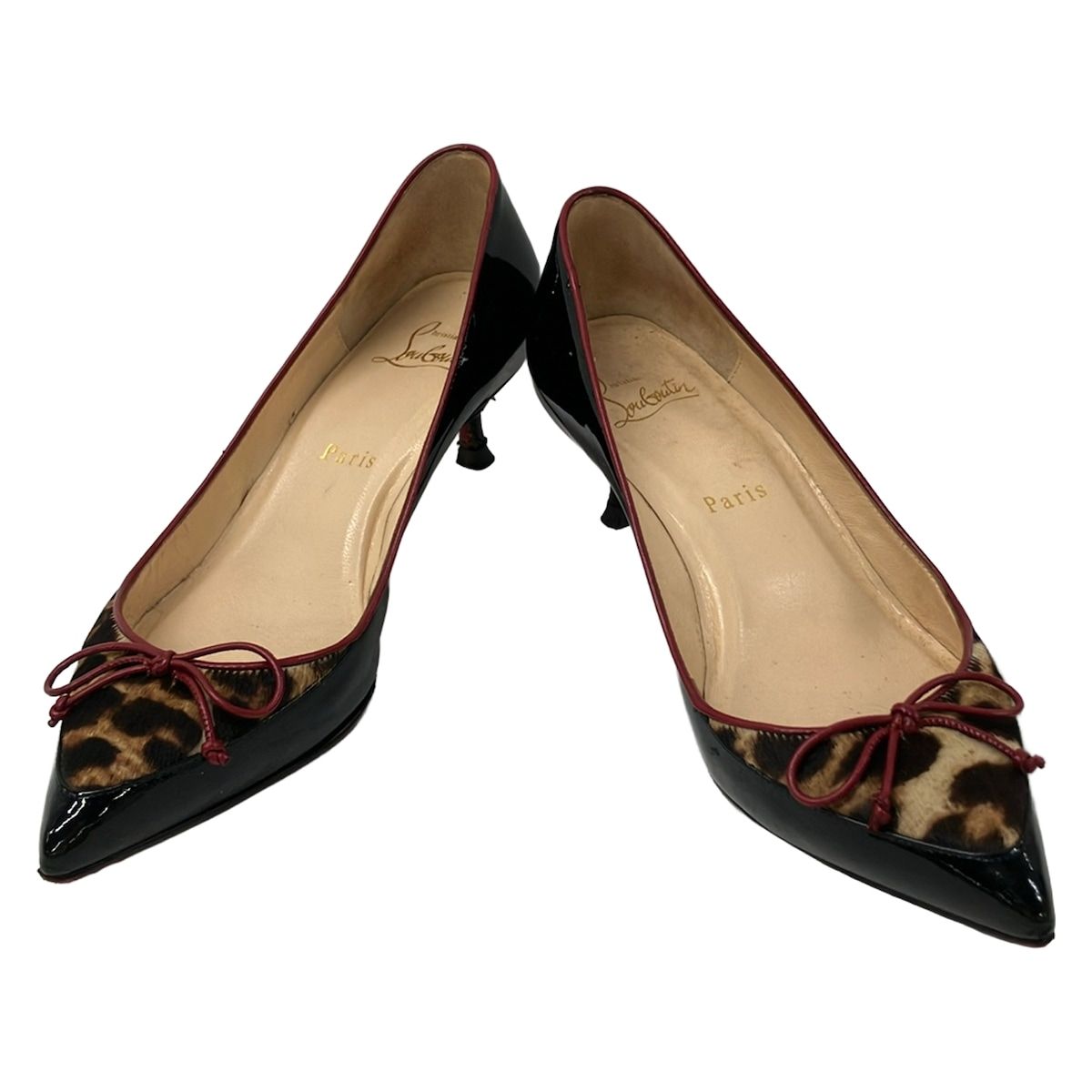 eve　クリスチャン　ルブタン　ヒョウ柄リボン付きパンプス CHRISTIAN LOUBOUTIN(クリスチャンルブタン) パンプス 36 レディース