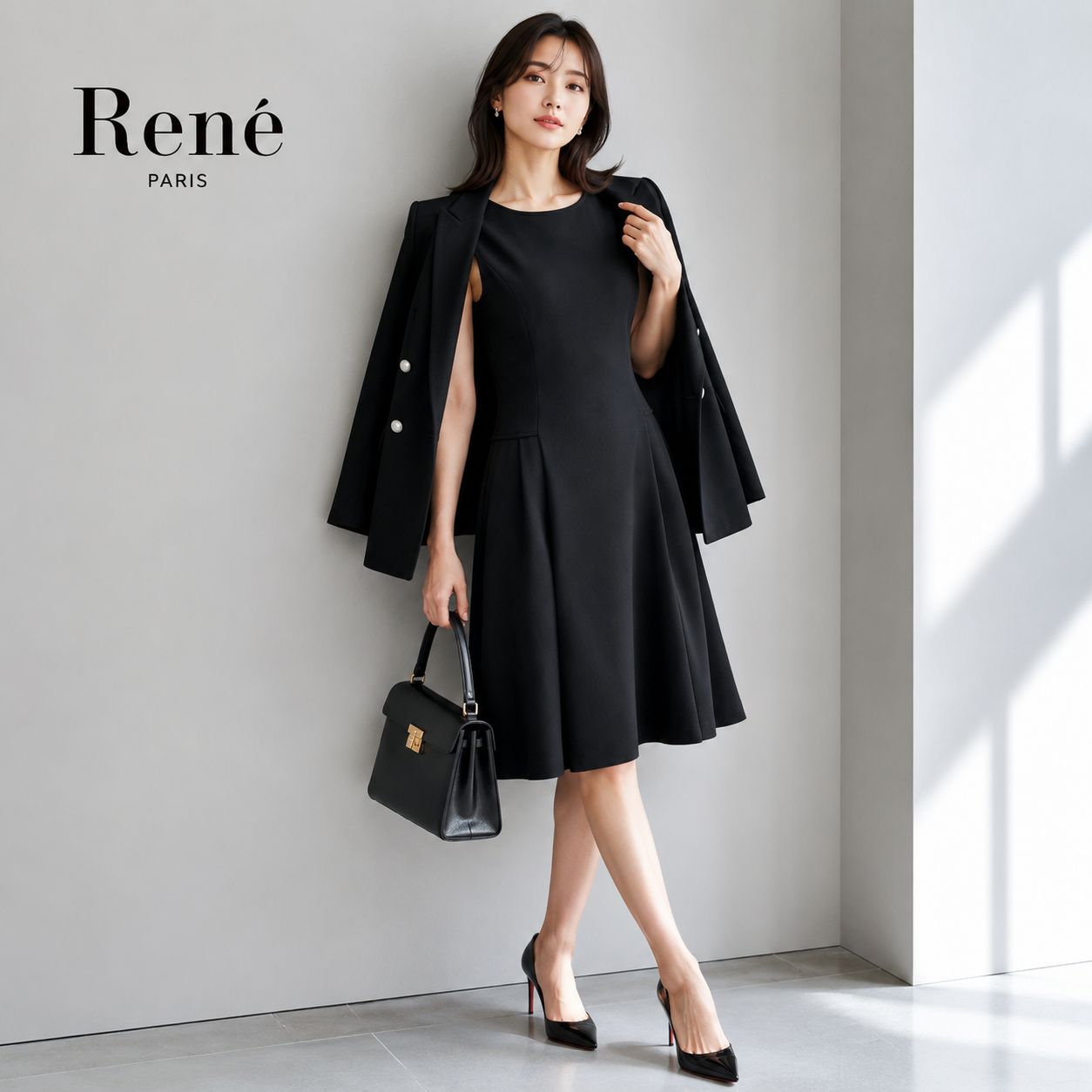 Rene /ルネノースリーブワンピース ニットワンピース Aライン36「 7号 