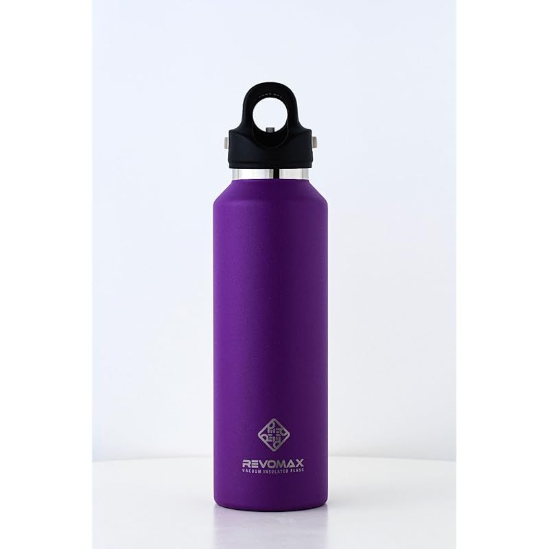 【新品】 【REVOMAX公式 】20oz 592ml 炭酸対応 ステンレスボトル 18時間保温 36時間保冷 真空断熱 水筒 ギフト (Standard) (Lilac Purple)
