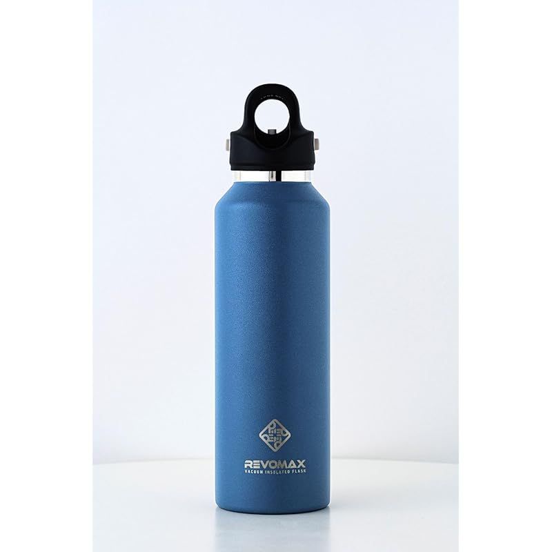 【新品】 【REVOMAX公式 】20oz 592ml 炭酸対応 ステンレスボトル 18時間保温 36時間保冷 真空断熱 水筒 ギフト (Standard) (Yale Blue)
