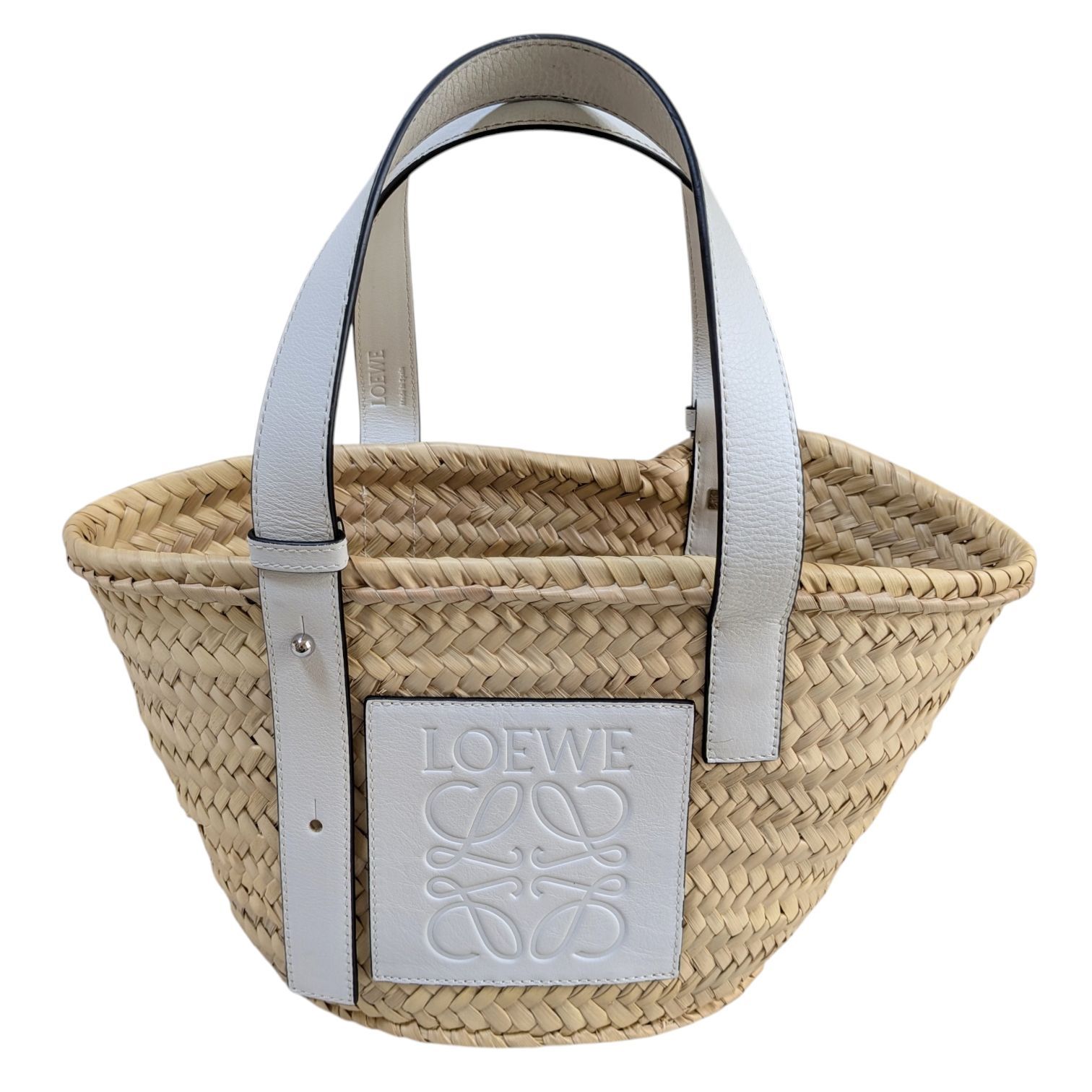 ☆美品☆現行☆ LOEWE バスケットバッグ スモール ヤシの葉＆カーフ
