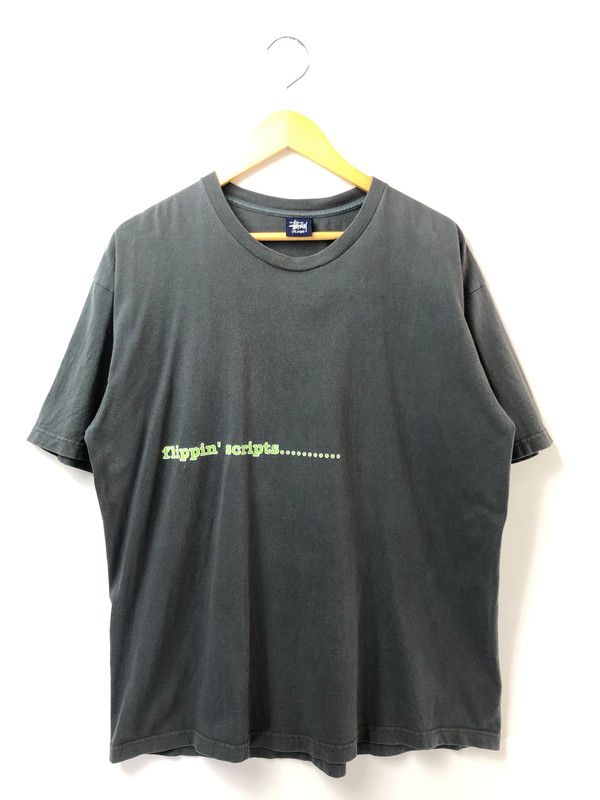 【中古品】 STUSSY 90S FLIPPIN SCRIPTS TEE 90年代 フリッピン スクリプツ プリント Tシャツ 半袖 トップス 【142-260528-ki-06-tagh】
