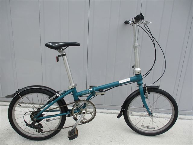 F121★整備済み★完成車発送★中古折りたたみ自転車【DAHON　ボードウォーク　グリーン　20インチ　クロモリフレーム 】