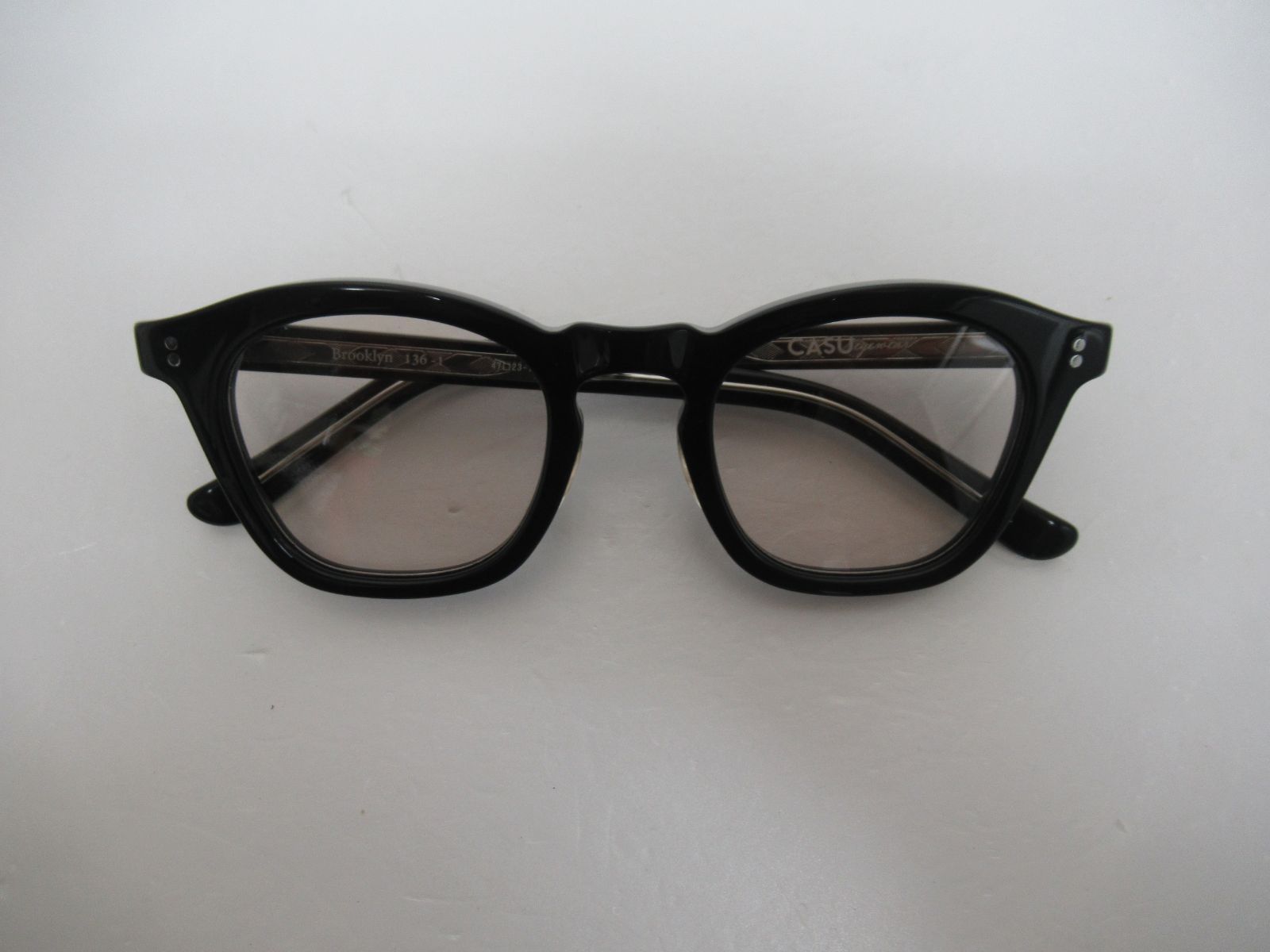 CASU　eyewear　キャスアイウェア　Brooklyn 136　ブルックリン　眼鏡　メガネ　ウエリントン　メンズ　レディース　ユニセックス　度なし　中古　人気　定番　即購入OK　K583