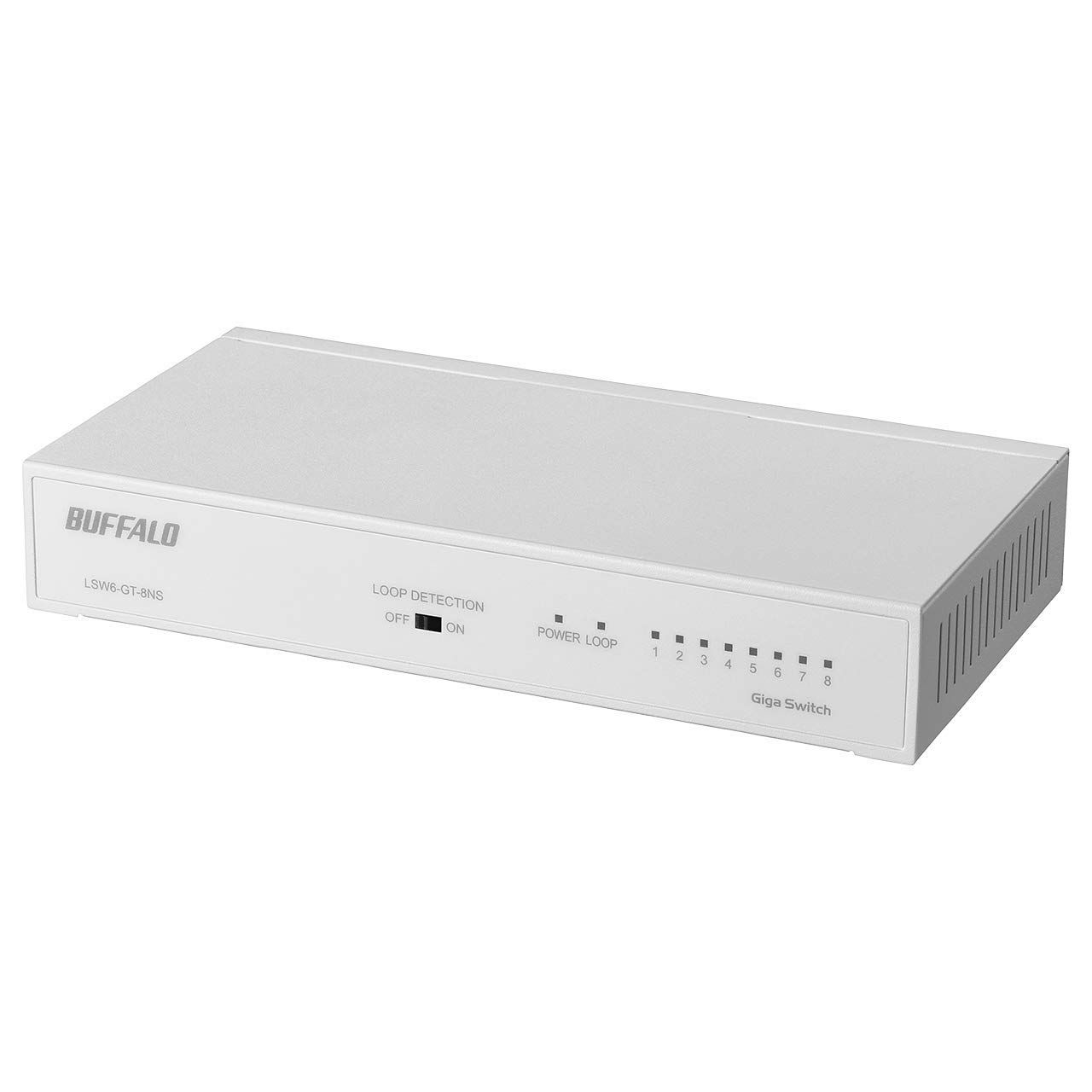 新品 BUFFALO Giga対応 金属筐体 電源内蔵 8ポート LSW6-GT-8NS/WH ホワイト スイッチングハブ マグネット 壁掛け設置対応