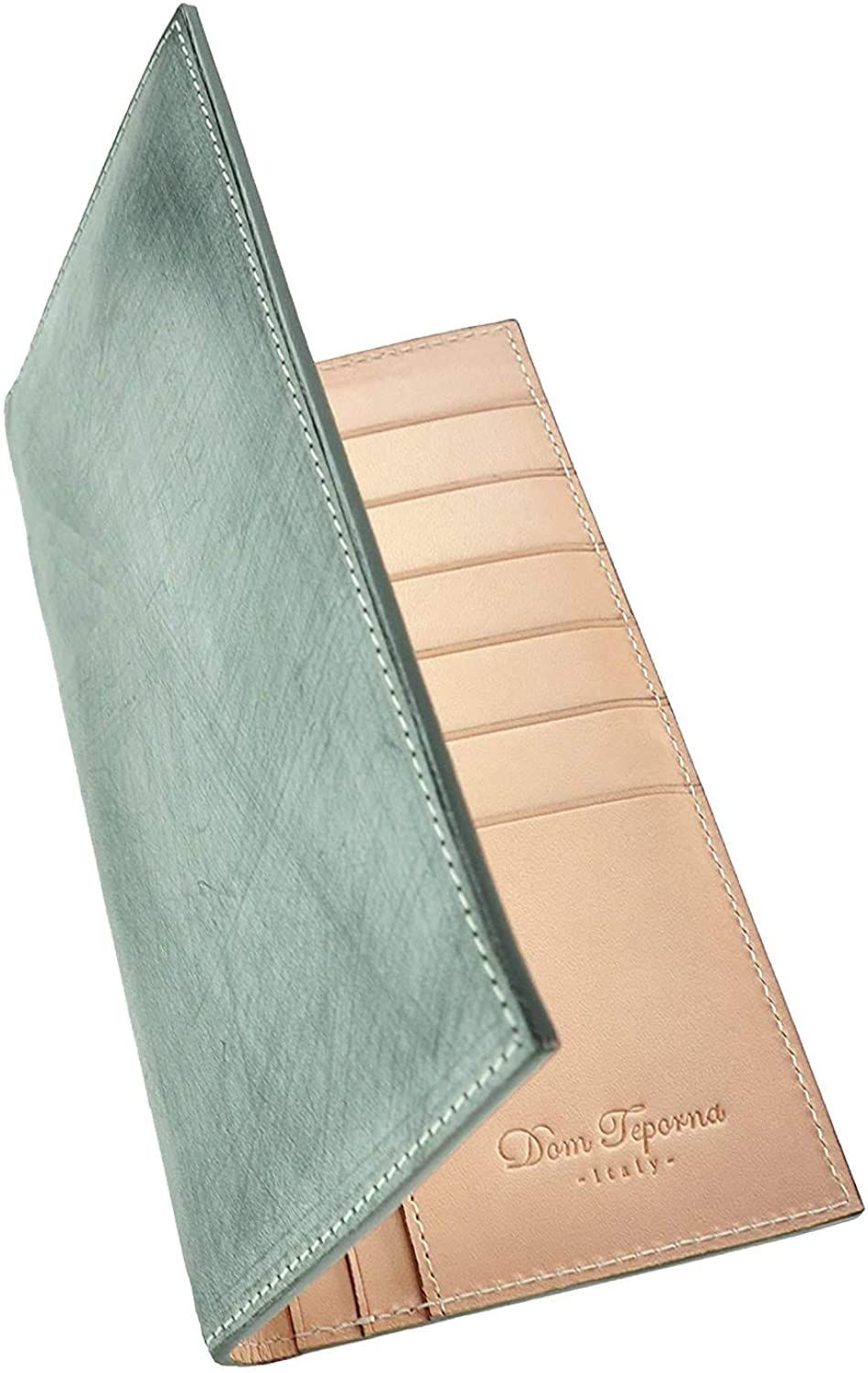 新品 [Dom Teporna] 薄い 財布 メンズ 本革 長財布 薄型 ブライドルレザー 内 ヌメ革 スリム 小銭入れ 二つ折り 牛革 カード入れ サイフ さいふ ロングウォレット グリーン(ブライドルレザー) 8,324円