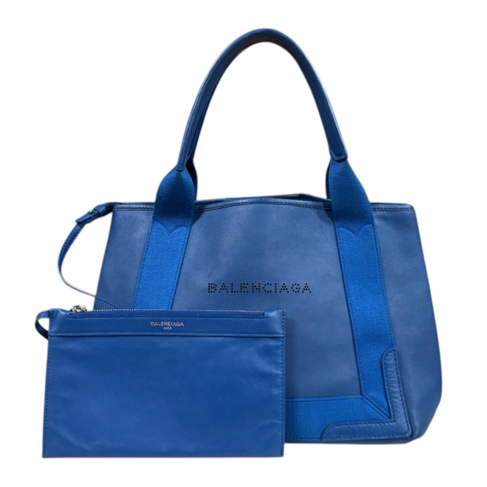 バレンシアガ ネイビーカバS ハンドバッグ レザー 339933 ブルー レディース BALENCIAGA 中古 バレンシアガ