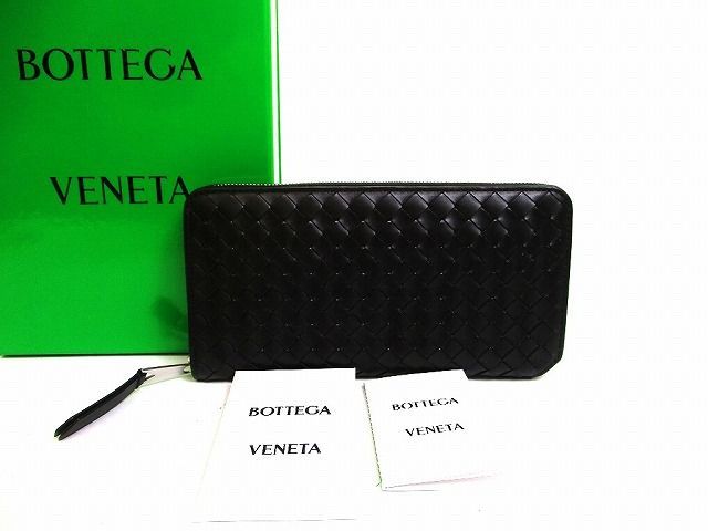 ボッテガヴェネタ BOTTEGA VENETA イントレチャート カーフレザー ピッコロ ジップアラウンドウォレット 長財布 メンズ レディース 【未使用保管品】