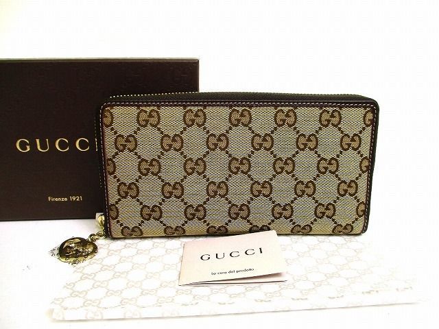 グッチ GUCCI GG キャンバス ラブリー ハート ラウンドファスナ― 長財布 【未使用保管品】