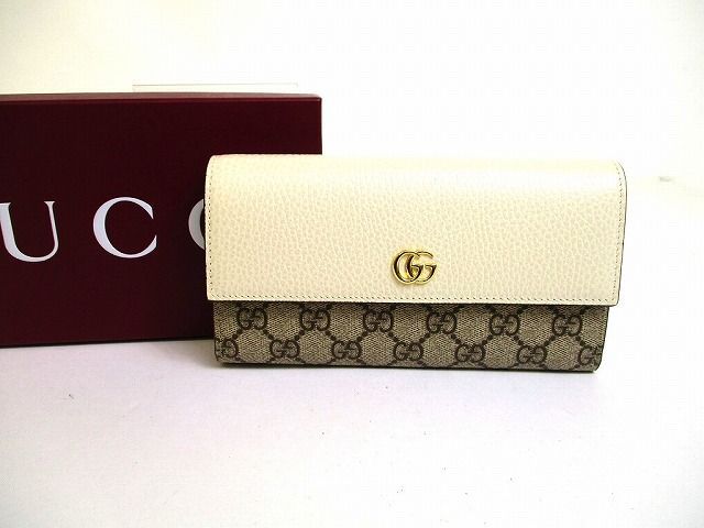 グッチ GUCCI ダブルG GGスプリーム 2つ折り 長財布 コンチネンタルウォレット 【未使用保管品】