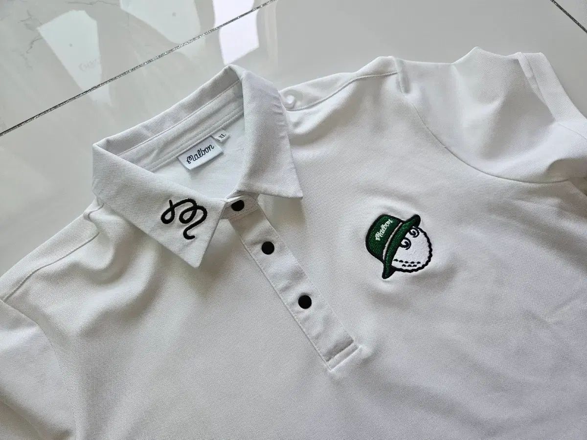 マルボンゴルフ GOLF MALBON 半袖 Tシャツ モックネック XL - 白 
