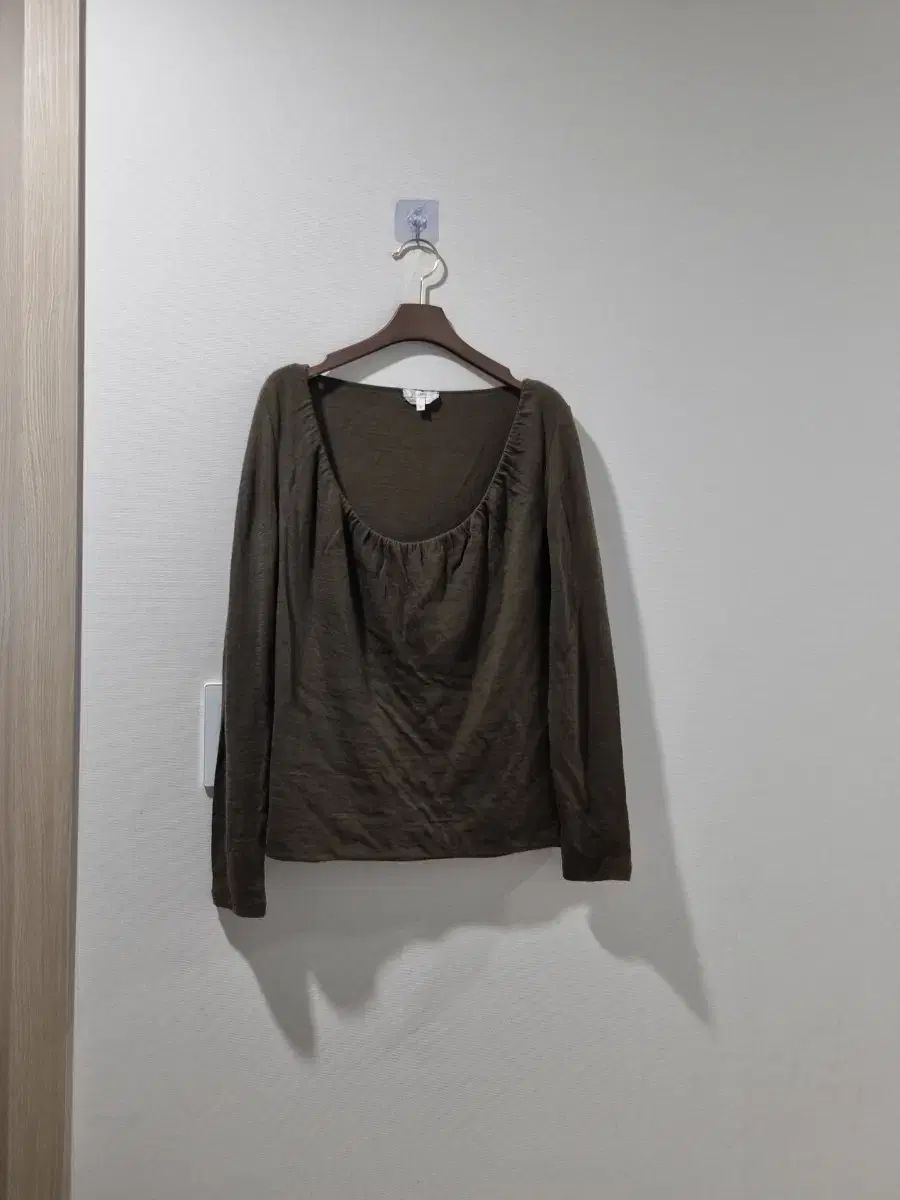 MAX MARA マックスマーラ オリーブグリーン シャーリング ロングスリーブ ウール Tシャツ M