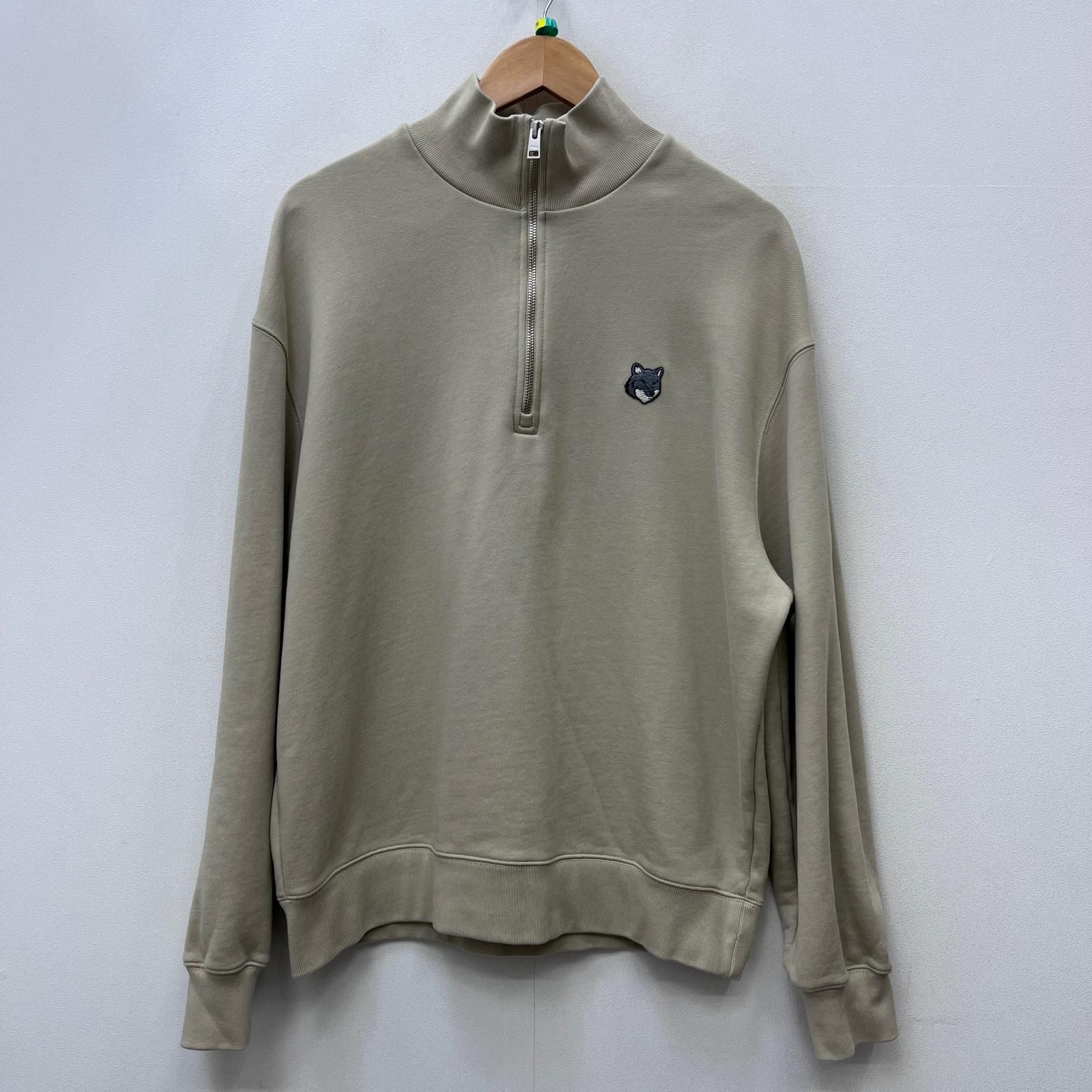 【加古川店】 中古 MAISON KITSUNE | メゾンキツネ スウェット FOX HEAD COMFORT HALF ZIP 国内正規品 ベージュ サイズ：XL 【108】 12,460円