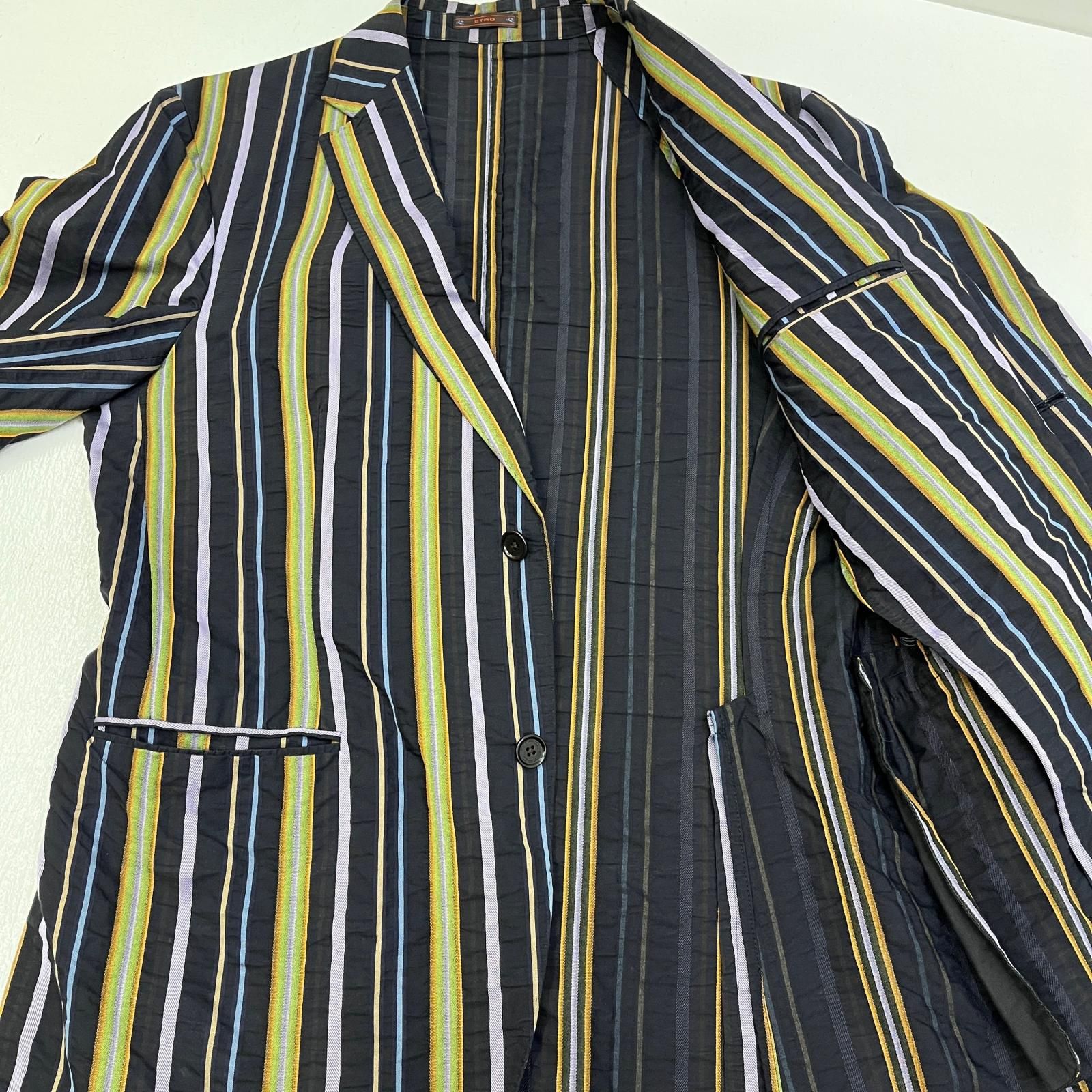 加古川店】 中古 ETRO | エトロ テーラードジャケット cotton stripe