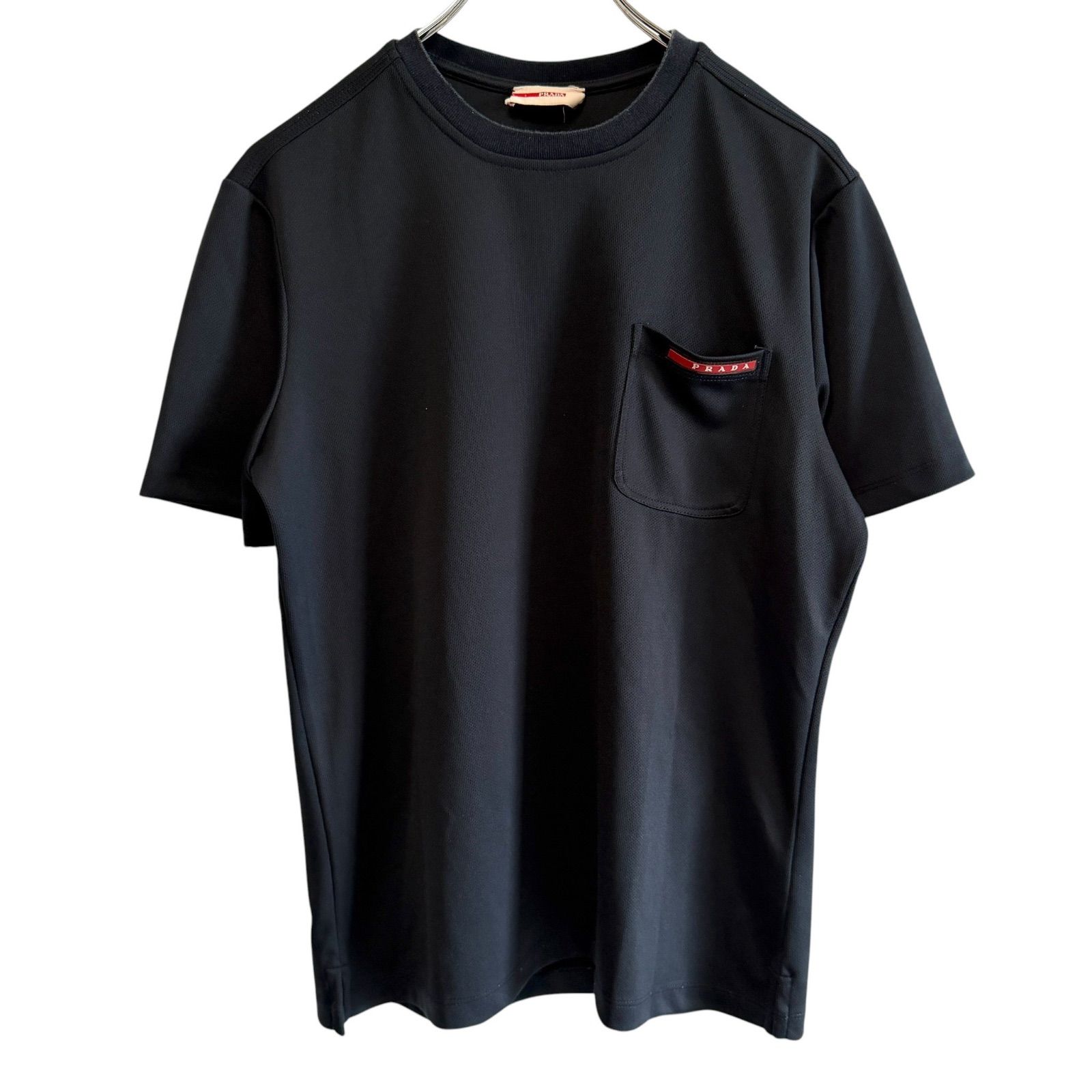 PRADA プラダ Tシャツ クルーネック ラバーロゴパッチ ポリエステル
