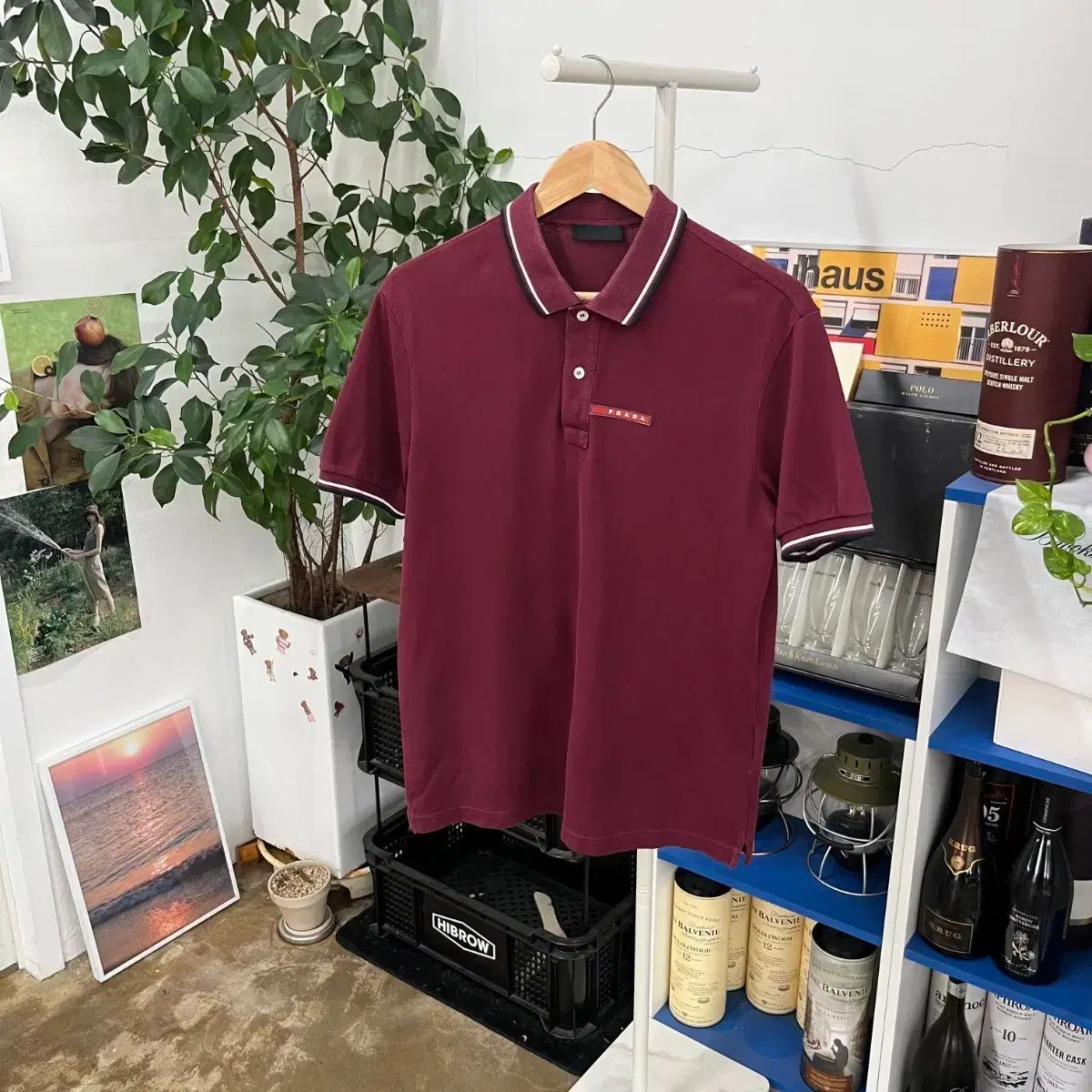 PRADA プラダ ピケ 半袖 カラー Tシャツ L