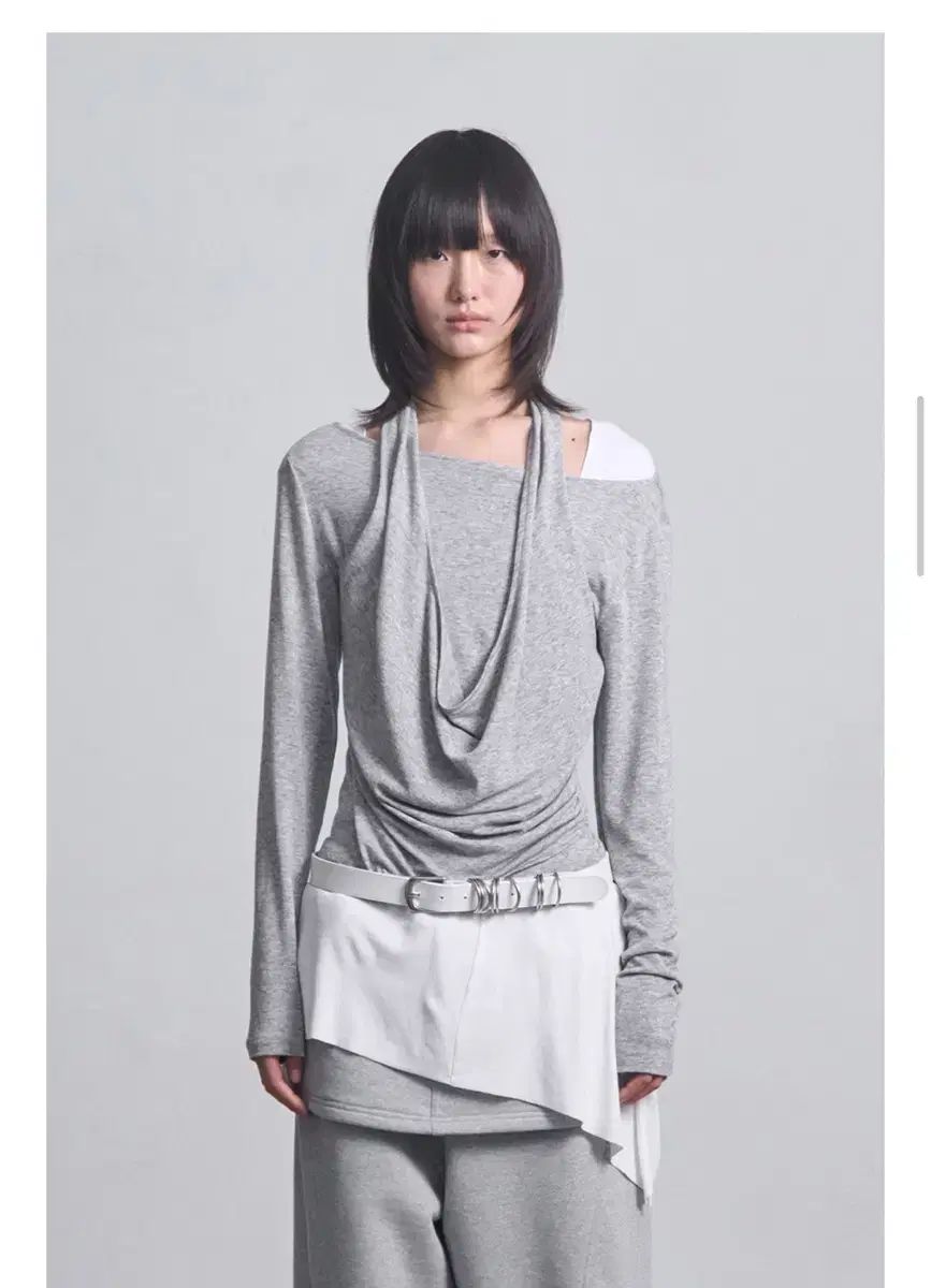 セリック layered halter top grey