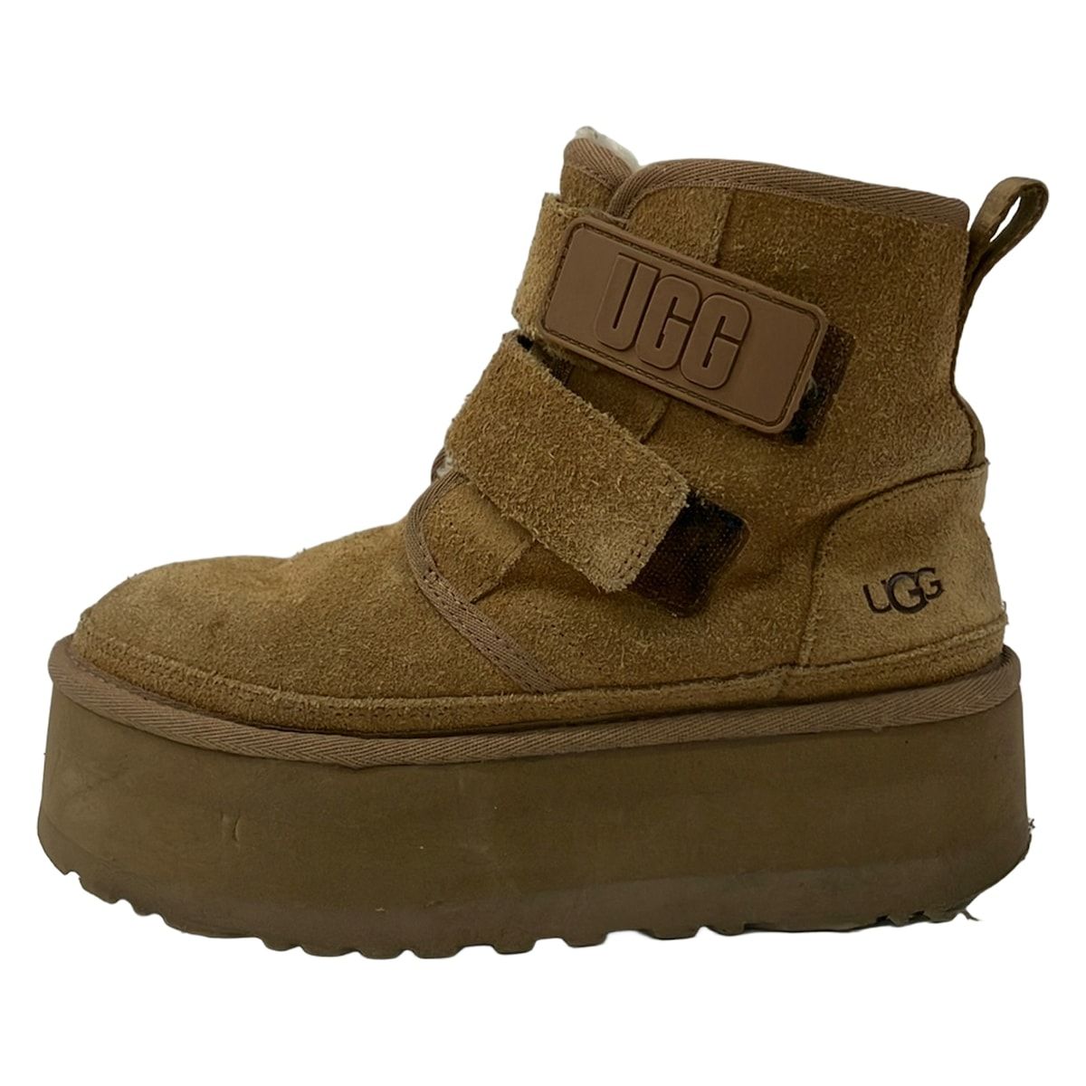 UGG(アグ) ショートブーツ 22 レディース ニューメル プラットフォーム 1130554 ライトブラウン 厚底 ムートン