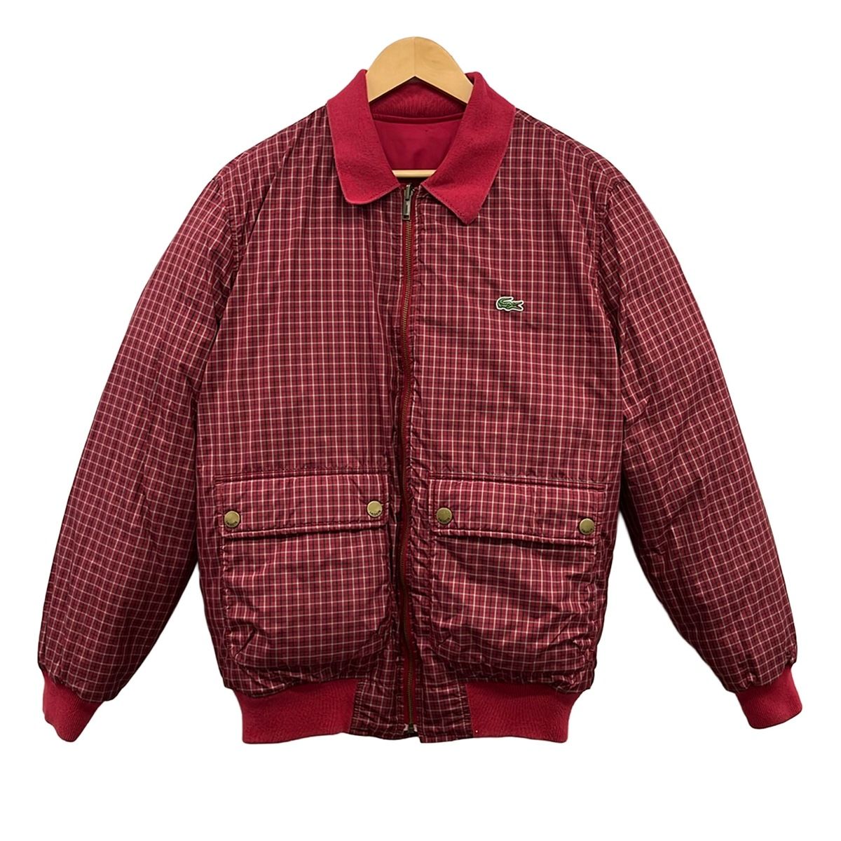 LACOSTE　ラコステ　ジャケット　コーデュロイ　ダブル　36　レッド　赤 Lacoste(ラコステ) ダウンジャケット サイズ48 L メンズ - レッド