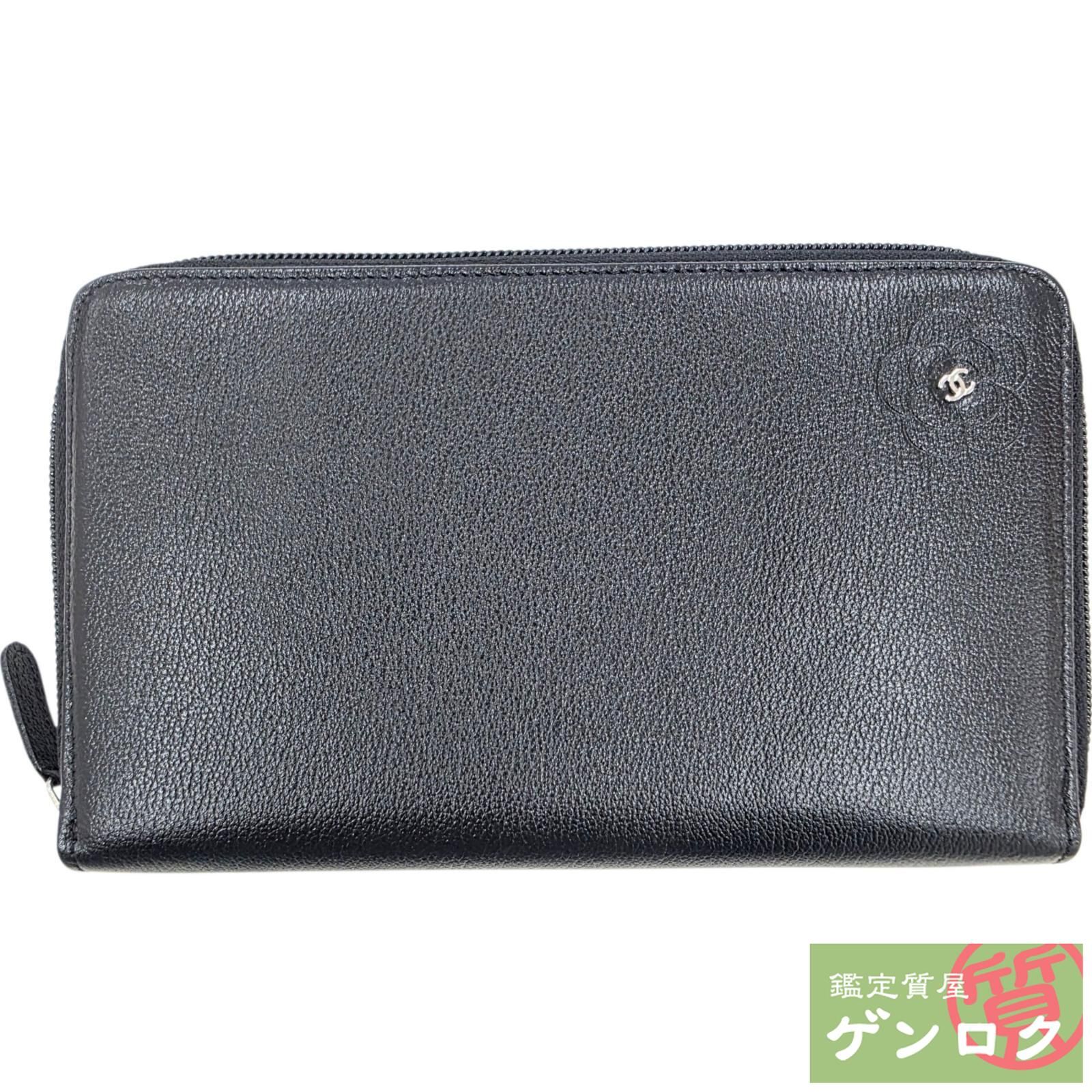 シャネル カメリア ラウンドファスナー オーガナイザー 長財布