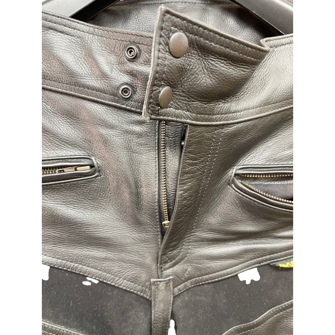 GOODLACK バイク用レザーパンツ サイズ34 膝パット付き バイク用レザー