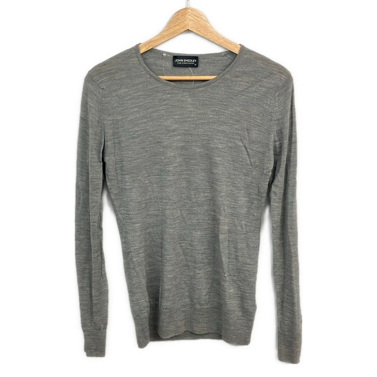 JOHN SMEDLEY(ジョンスメドレー) 長袖セーター サイズM レディース美品 - グレー クルーネック