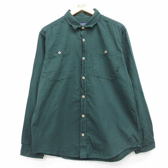 L/古着 パタゴニア patagonia 長袖 ブランド シャツ メンズ オーガニックコットン 緑他 チェック【spe】 26may02