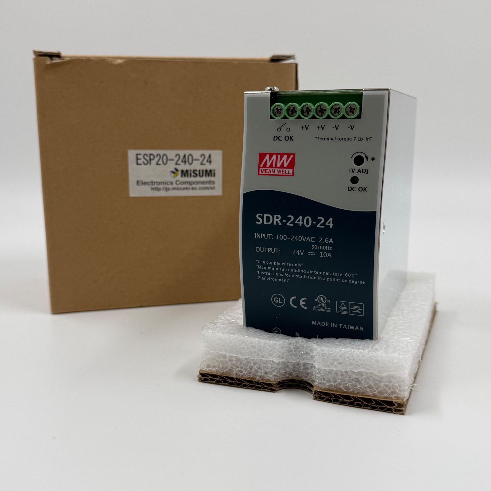 【未使用✨・保管のみ】ミスミ　スイッチング電源（ＤＩＮレール取付、DC24V出力）ESP20-240-24 パワーサプライ