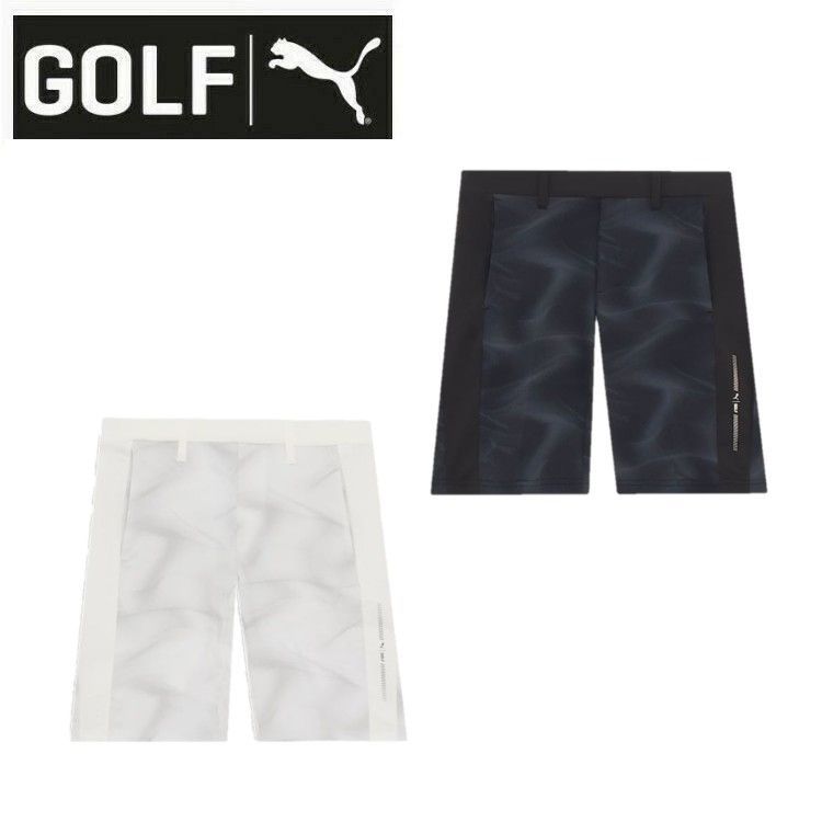 26春夏 プーマゴルフ PUMA GOLF メンズ ゴルフシャドウキャット ジク グラフィック ショーツ 637942 半ズボン ボトム シンプル ストレッチ ウエストベルト仕様