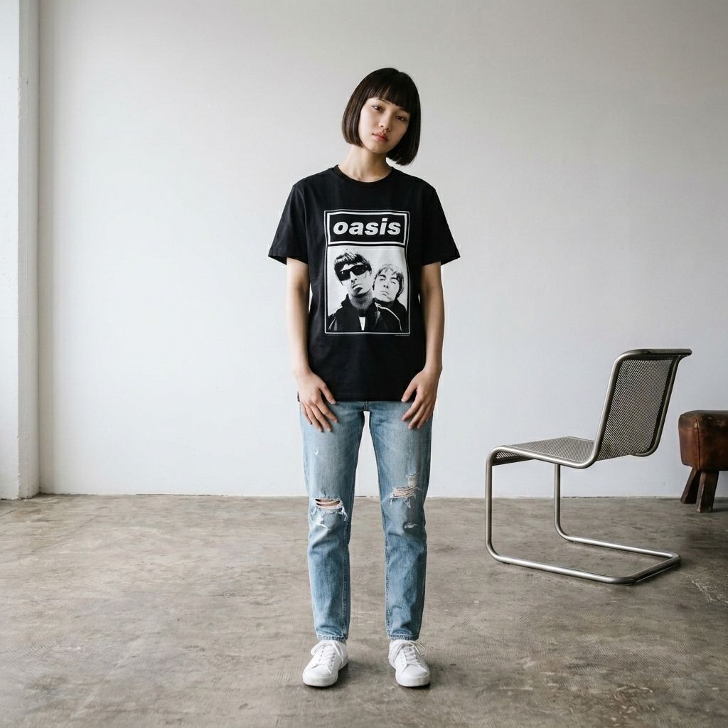 oasis オアシス Noel & Liam Boxed Photo 半袖フォトプリントTシャツ