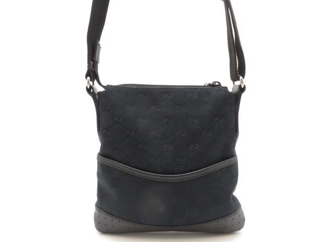 GUCCI グッチ バッグ パンチング GGショルダーバッグ ブラック キャンバス/カーフ ﾊﾞｯｸﾞ 147671 ショルダーバッグ GGキャンバス/レザー ブラック レディース【中古】431