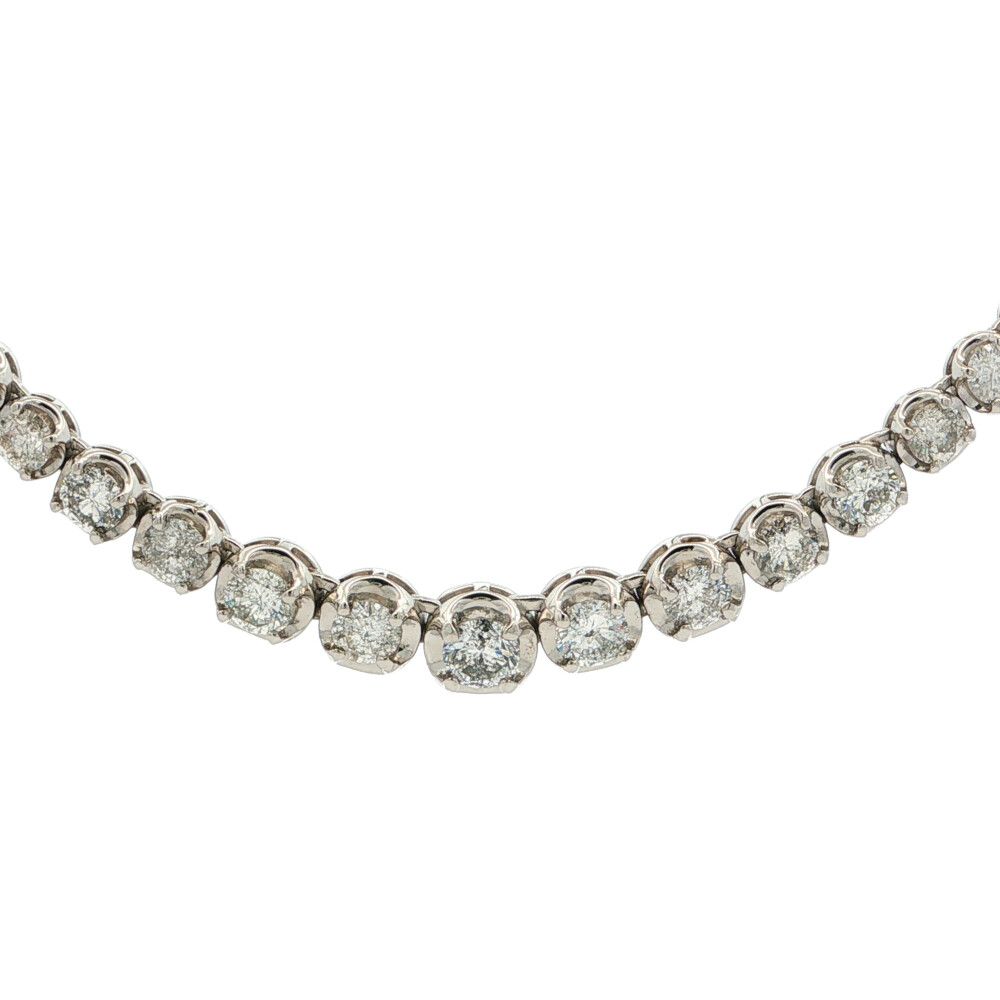 10.00ct テニスセッティング グラデーション ダイヤモンドネックレス ペンダント Pt850-22.7g プラチナ 【♀】【N】【レディース】★■615231【中古】