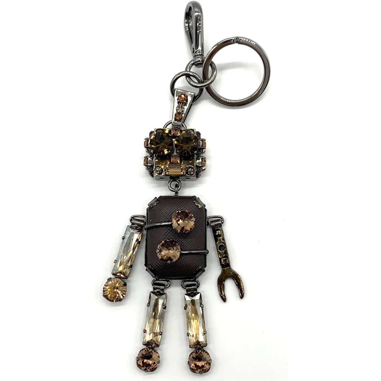 プラダ ロボットキーリング フィアーノレザー キーリング チャーム PRADA 中古