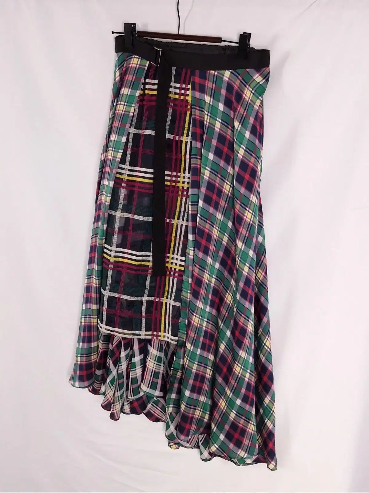 Sacai サカイ アシンメトリー CHECK スカート 64-84 (2)_A219 - メルカリ