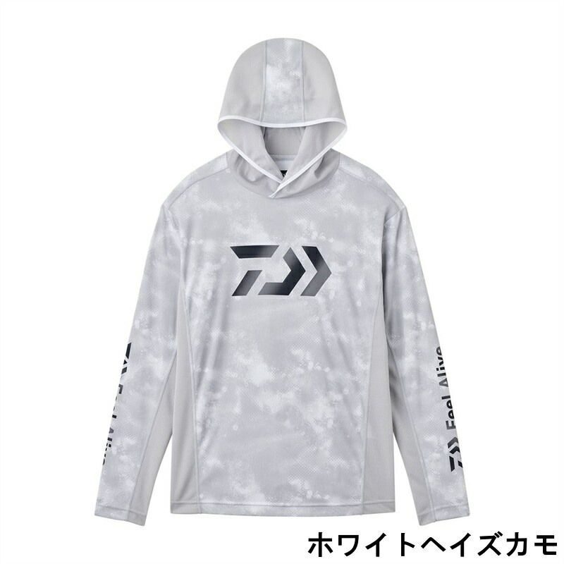 ダイワ ウェア DE-3726 ボートゲームフーディーシャツ 2XL ホワイトヘイズカモ