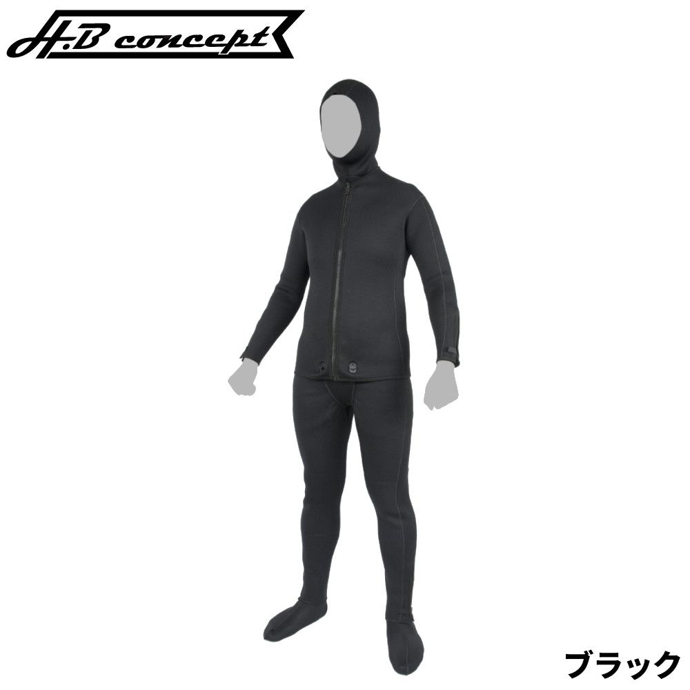 H.B コンセプト ウェットスーツ 3mm 3XL ブラック