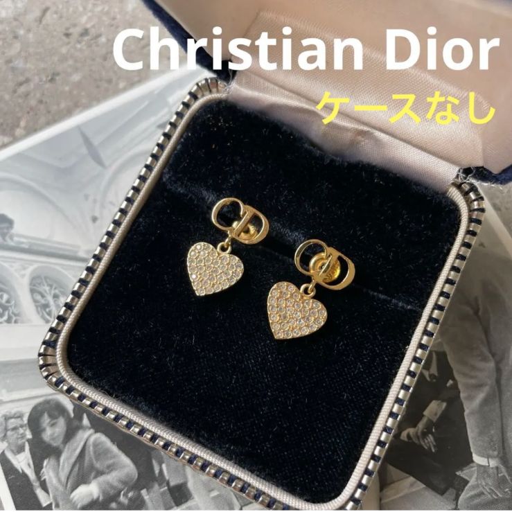 Christian Dior クリスチャンディオール Clair D Lune クレール ディー リュヌ ピアス ハート ラインストーン CD ハートピアス