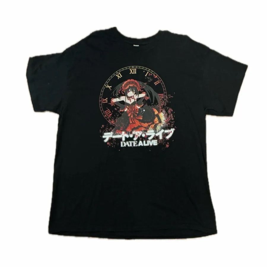 デート・ア・ライブ 時崎狂三 Tシャツ 黒【A-617】
