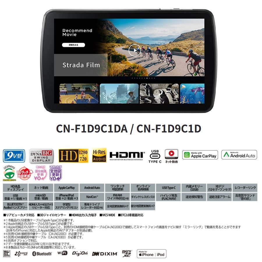 新品 パナソニック Panasonic ストラーダ CN-F1D9C1D カーナビ 9V型 新品 パナソニック Panasonic ストラーダ CN-F1D9C1D カーナビ 9V型