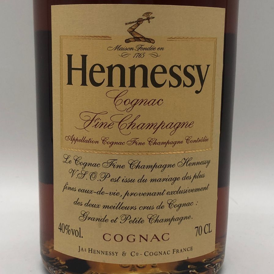 ヘネシー VSOP ファインシャンパーニュ スリムボトル クリアボトル【N4