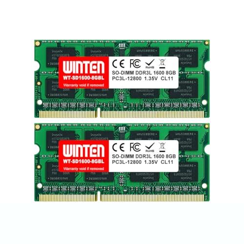 ☆新品☆WINTEN ノートPC用メモリ DDR3-1600 16GB（8GB×2枚） 低電圧 204Pin CL11 1.35V 1.5V SODIMM SDRAM 内蔵メモリー 増設メモリー【5年保証・相性保証】WT-SD1600-D16 a045b225
