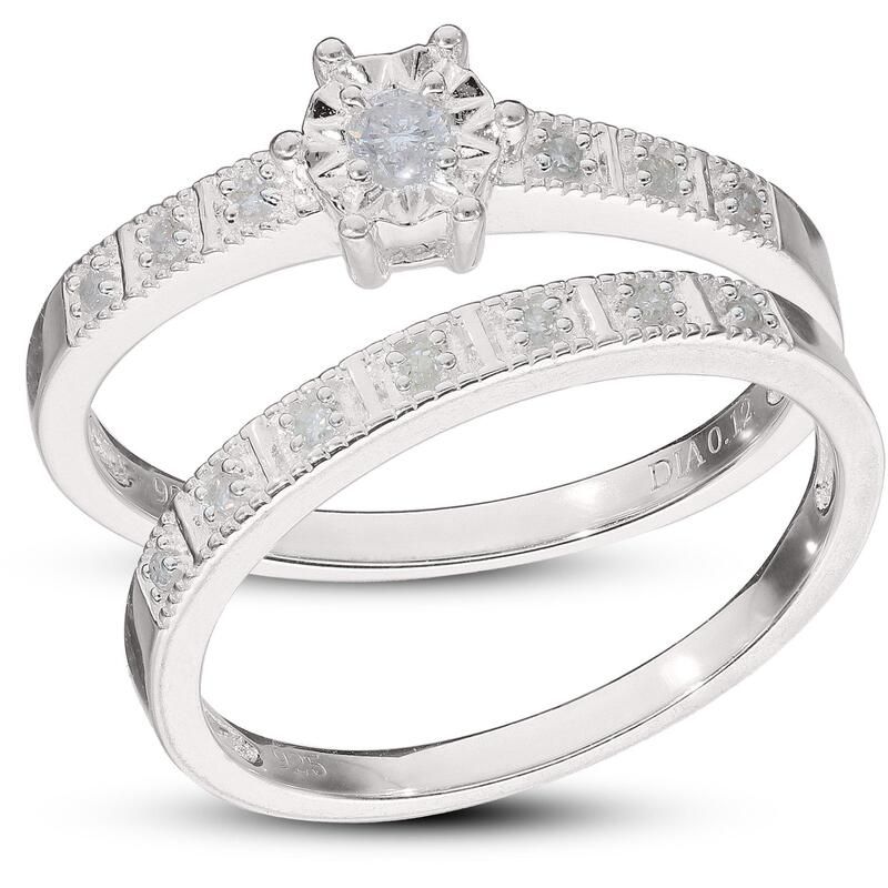 ビー ユー レディース アクセサリー 指輪 Be You Sterling Silver 012ct Diamond Ring Set Silver シルバー
