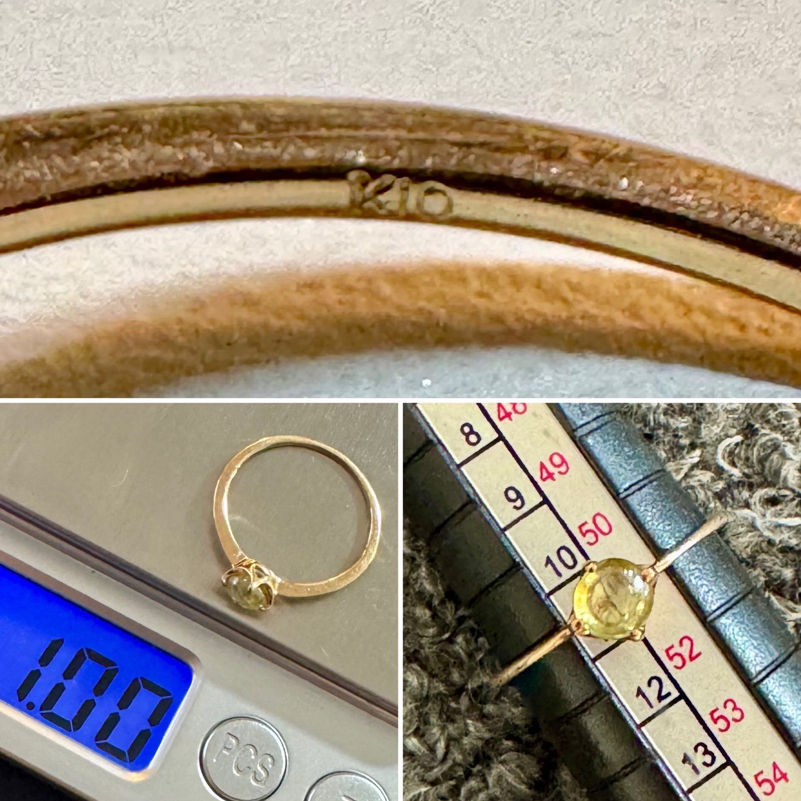 ビズー◇K10YG*ミャンマー産スピネル・オリーブ*リング*マンフィック