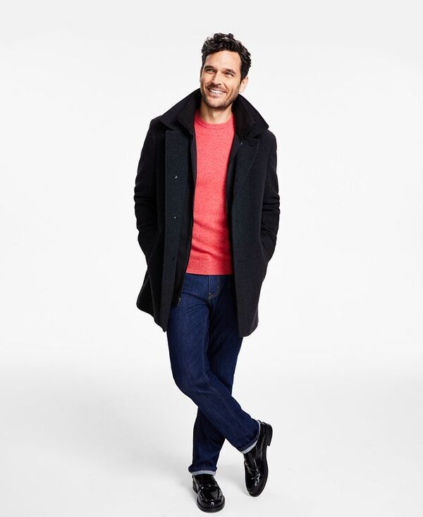 カルバンクライン メンズ アウター ジャケット・ブルゾン ウール コート Calvin Klein Men Coleman WoolBlend Overcoat Charcoal チャコール
