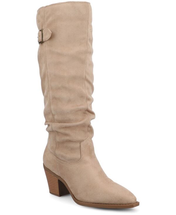 ジュルネ コレクション レディース シューズ ブーツ・レインブーツ Journee Collection Womens Kaleah Regular Wide Calf Pointed Toe Slouchy Boots Taupe トープ