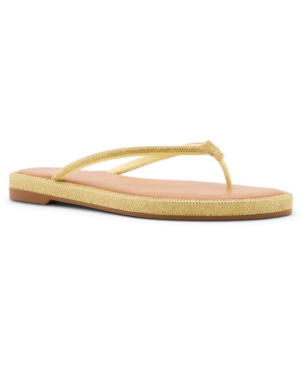 マッデンガール レディース シューズ サンダル Madden Girl Womens Aaliyah Rhinestone Thong Flat Sandals Lemon Rhinestone