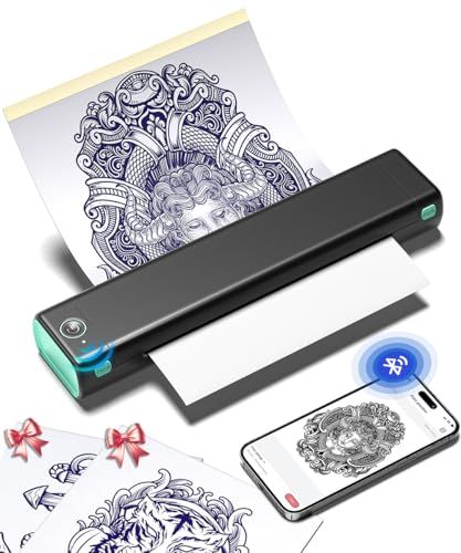 Phomemo M08F タトゥープリンター コピー機 タトゥーマシン 転写機 刺青マシン tattoo printer machine サーマルタトゥーマシン モバイルプリンター タトゥーマシーンセットタトゥー転写紙10枚同梱 Blueto 61f5bccc